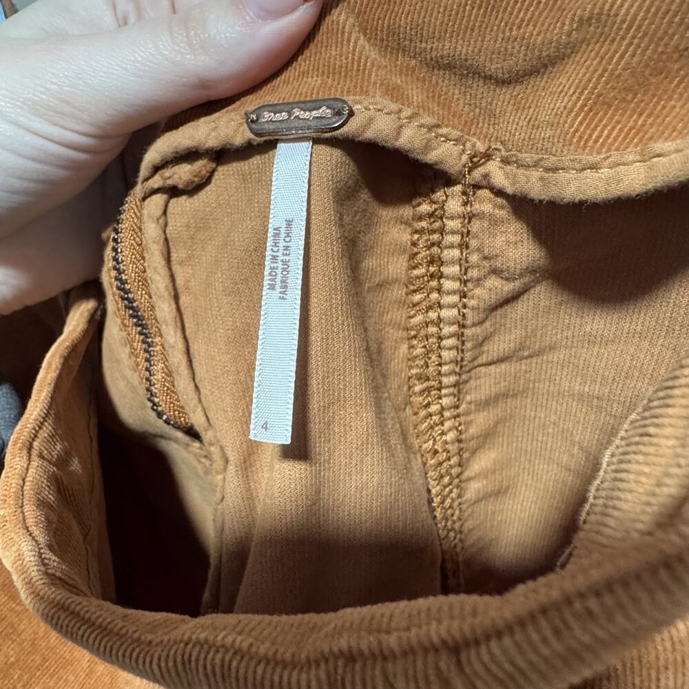 FREE PEOPLE MODERN FEMME CORDUROY WESTERN INSPIRED MINI SKIRT Size 4 - Picture 3 of 5